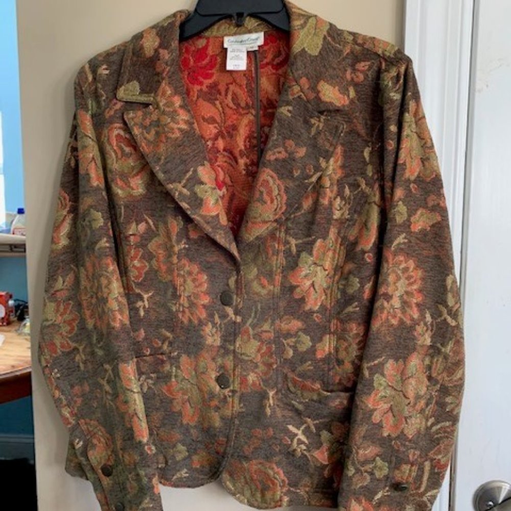 Coldwater Creek flowered weave jacket medium